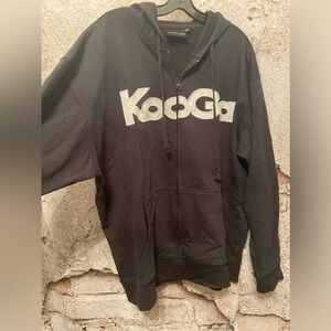 Kooga Black Zip Front Rugby Hoodie